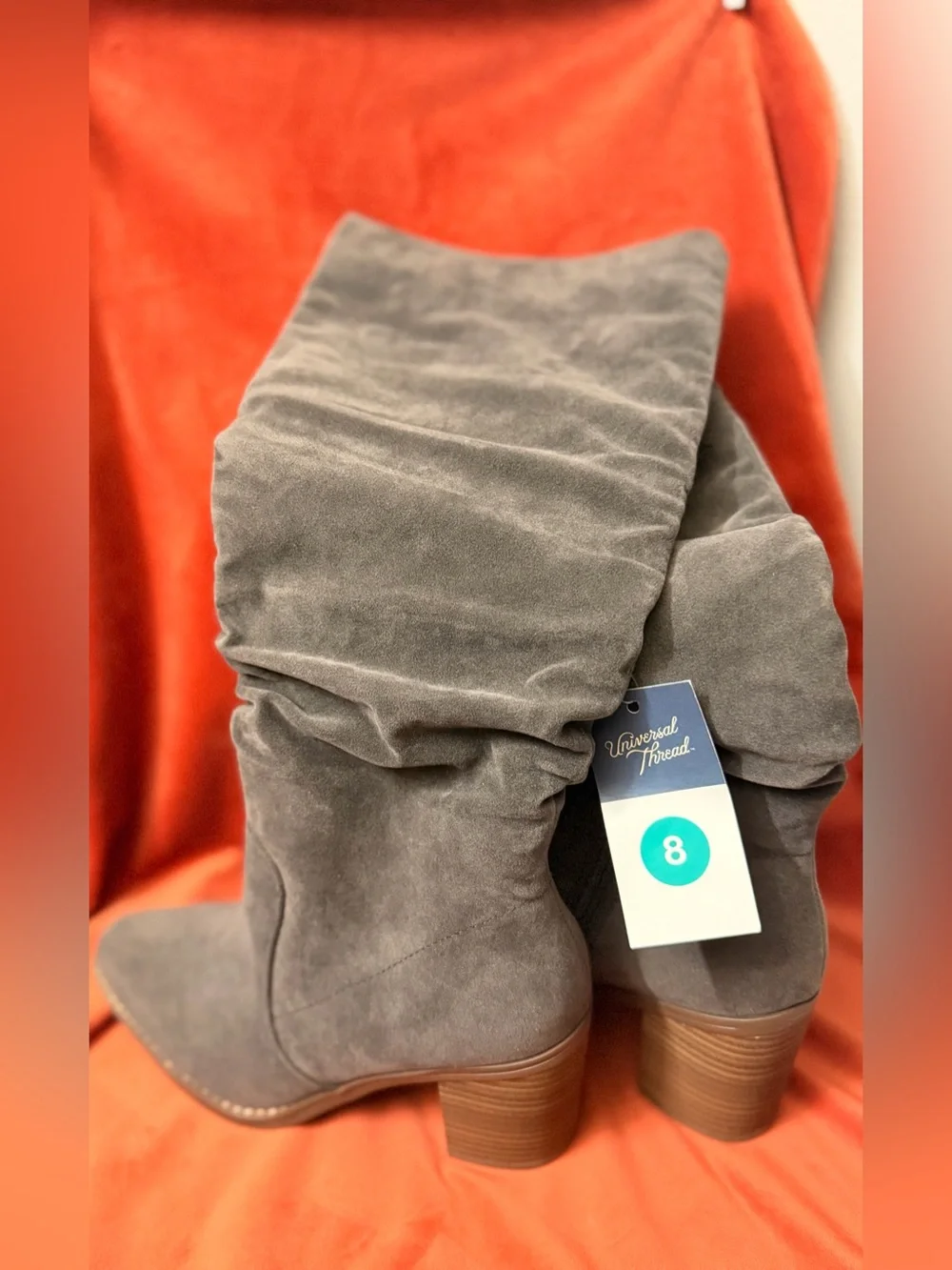 Universal Thread Gray Over-the-Knee Slouch Suede Boots